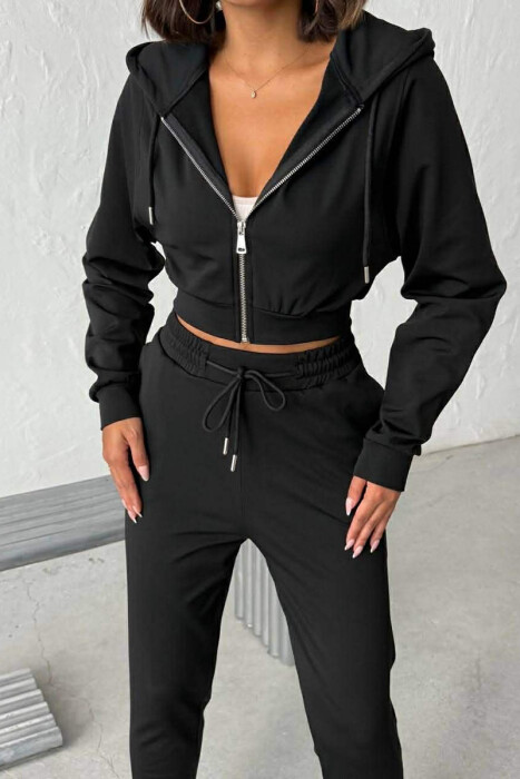 ZIPPER JACKET + SWEATPANTS WOMAN SET BLACK/ E ZEZE - 4