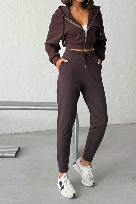 SET XHAKETE ME ZINXHIR + TUTA PER FEMRA NE NGJYRE KAFE - KLAUDIO FASHION