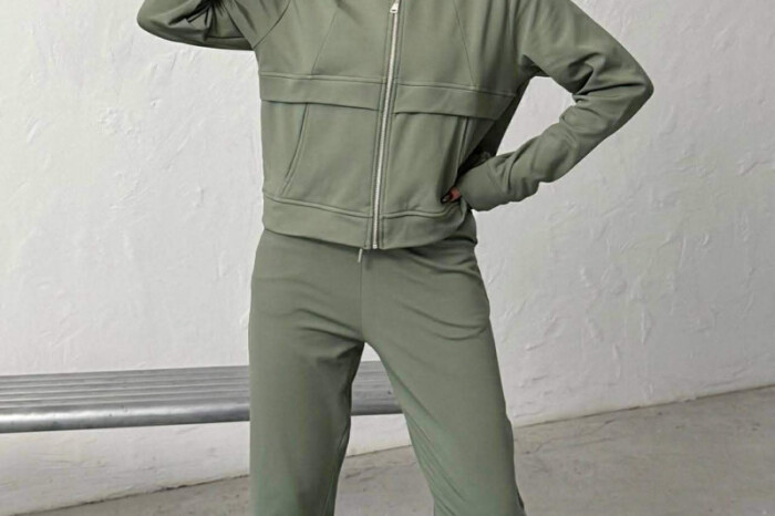 ZIPPER JACKET +SWEATPANTS WOMAN SET GREEN/JESHILE - 3