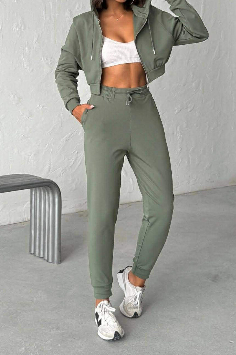 ZIPPER JACKET + SWEATPANTS WOMAN SET GREEN/JESHILE - 2