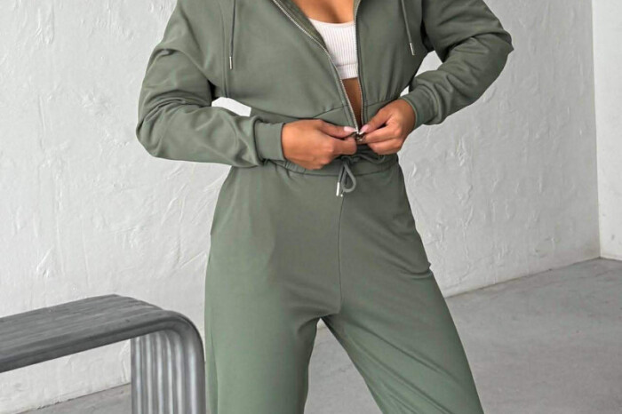 ZIPPER JACKET + SWEATPANTS WOMAN SET GREEN/JESHILE - 3