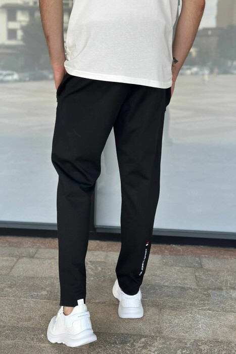 ZIPPER POCKETS ONE COLOR MEN SWEATPANTS BLACK/ E ZEZE - 4