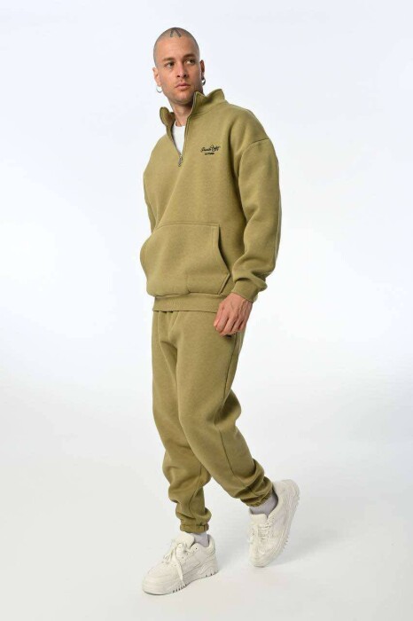 ZIPPERED MEN FLUFFY SET OLIVE/ULLI - KLAUDIO FASHION