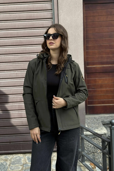 ZIPPERED WOMEN PUFFER JACKET DARK GREEN/JEE - 4