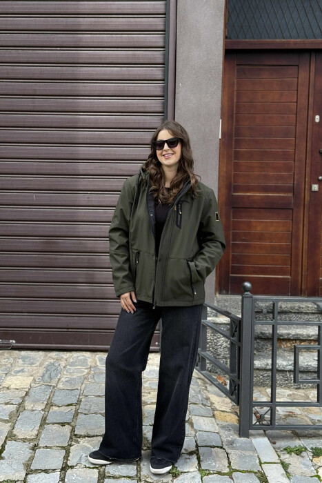 ZIPPERED WOMEN PUFFER JACKET GREEN/JESHILE 