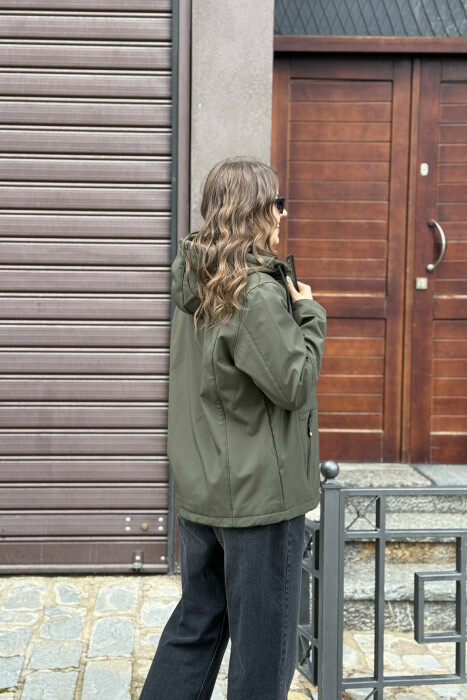 ZIPPERED WOMEN PUFFER JACKET GREEN/JESHILE - 4